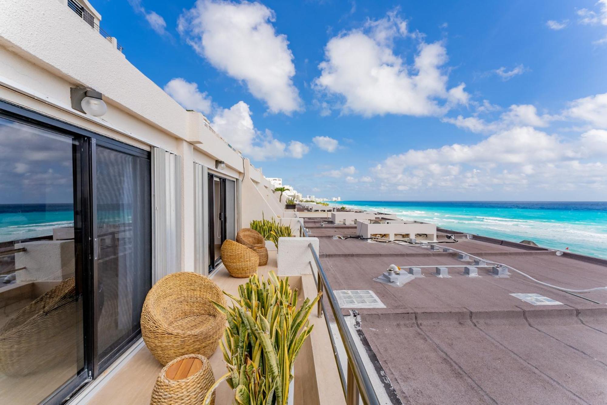 Amazing Caribbean Ocean View At Villas Marlin In Cancún Eksteriør bilde